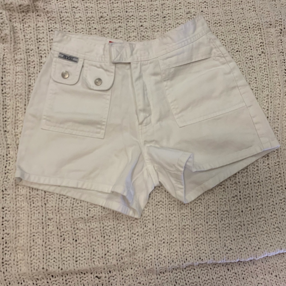White denim shorts